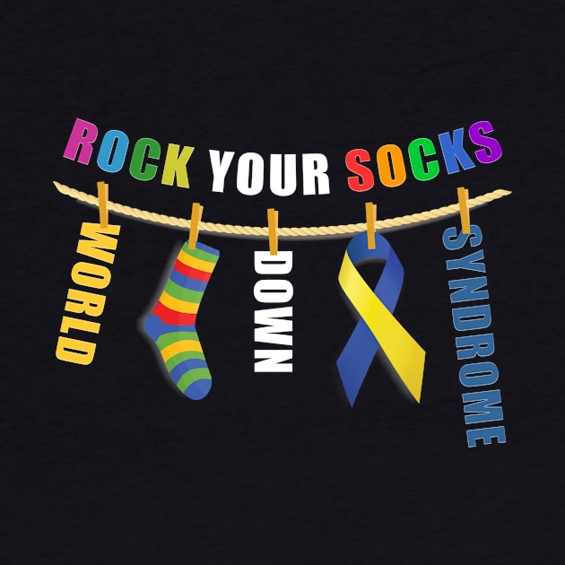 World Down Syndrome Rock Your Socks Awareness Men Women Kids by DesignergiftsCie